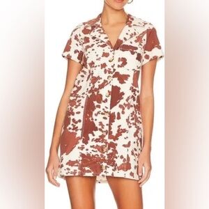 Western Cow Print Dress - SHOW ME YOUR MUMU Colombia Collared Dress - SIZE XL